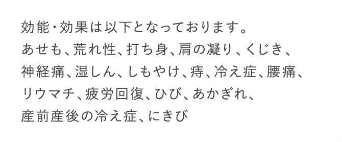 効能・効果は以下となっております。